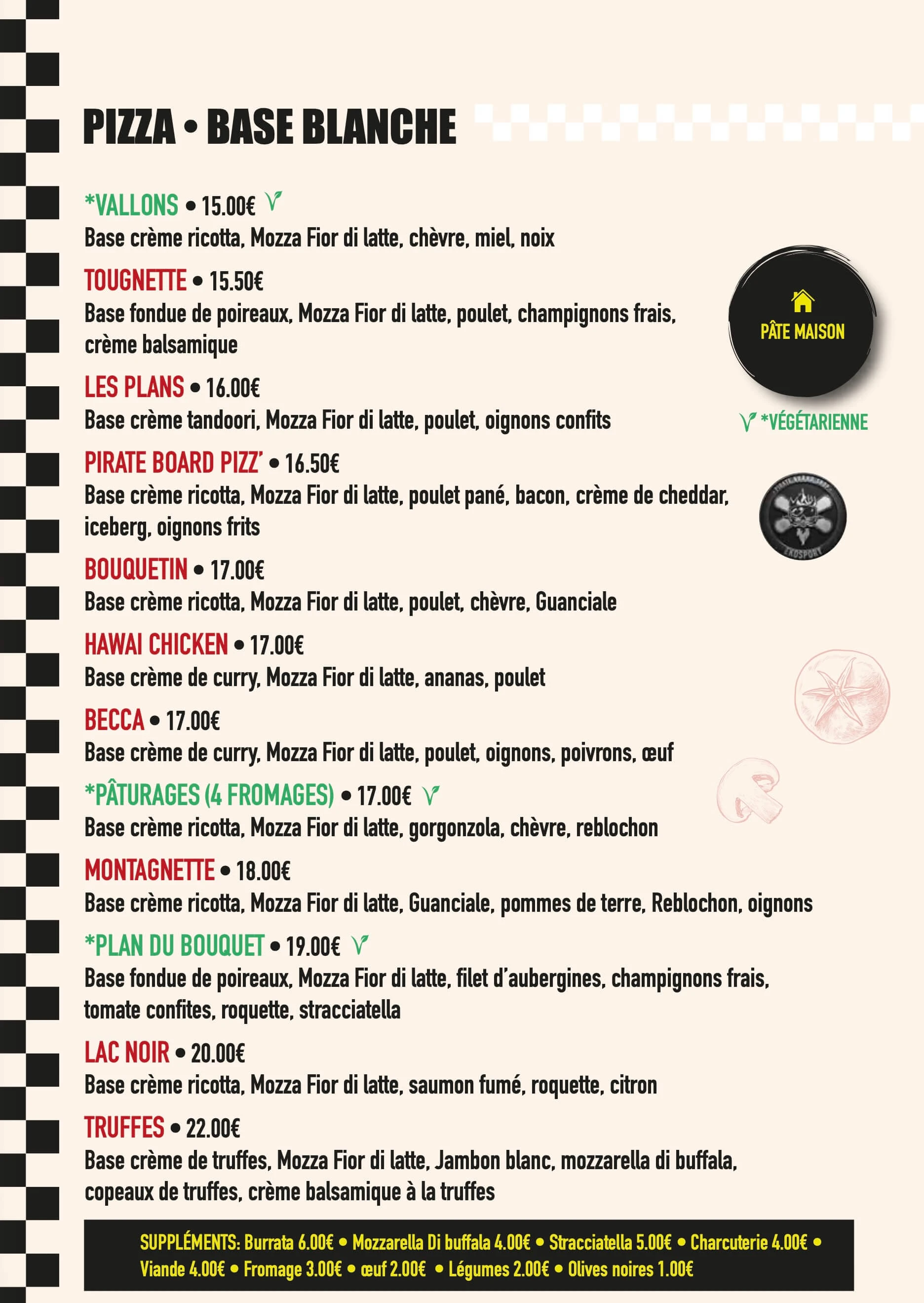 pizza-patrol.fr - Carte Pizza Base Blanche - France