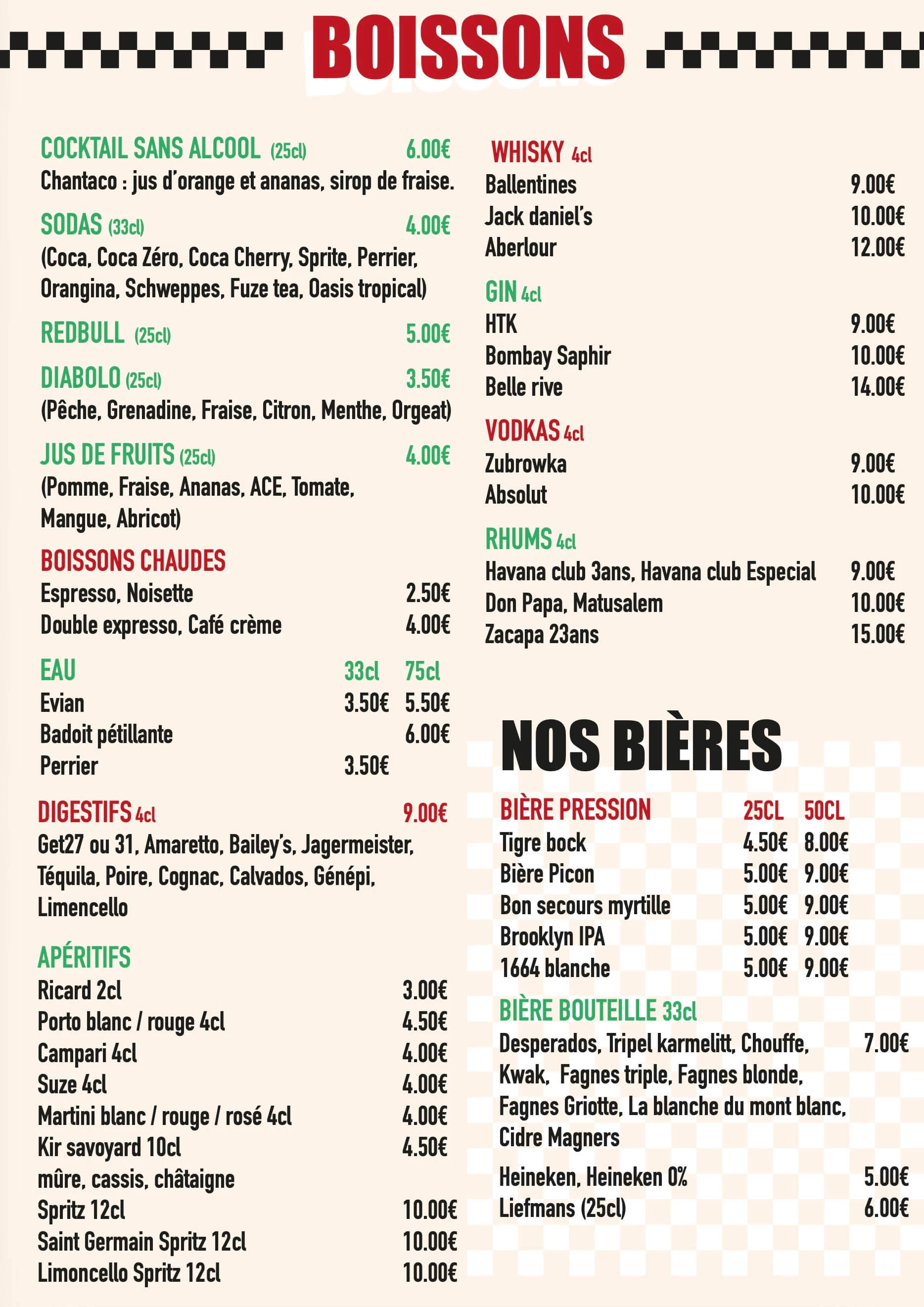 pizza-patrol.fr - Carte - Boissons