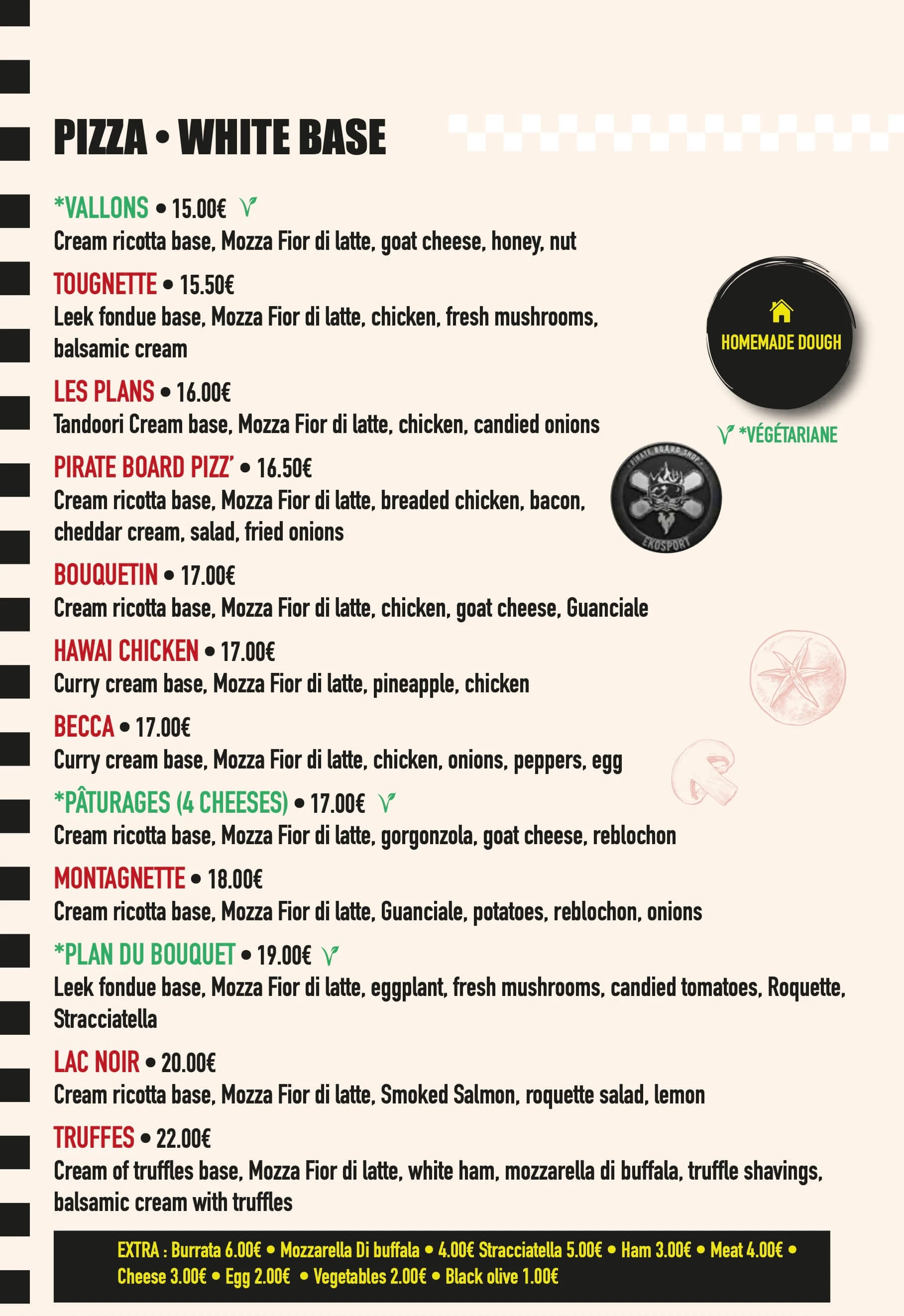 pizza-patrol.fr - Carte Pizza Base Blanche - Anglaise