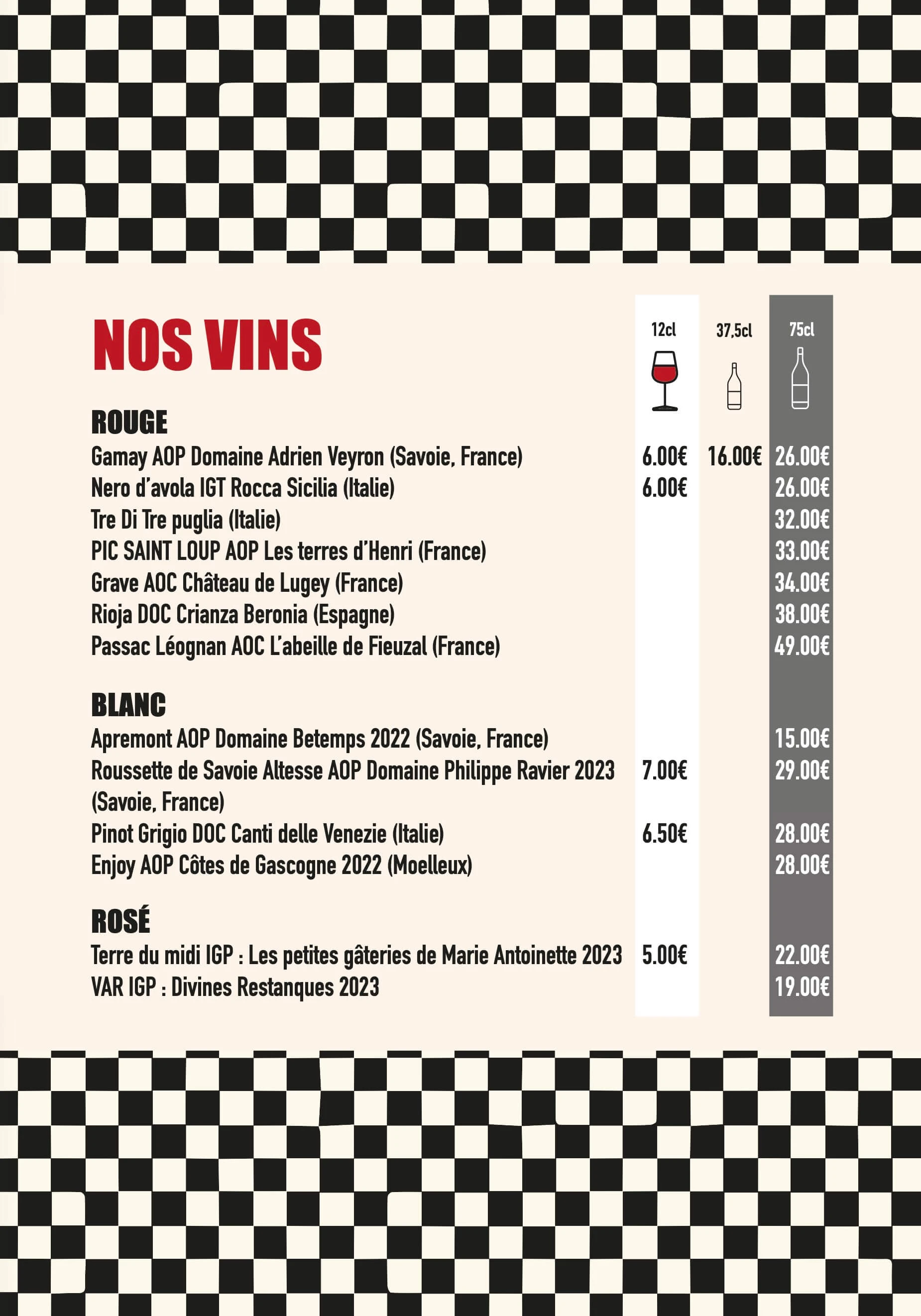 pizza-patrol.fr - Carte - Nos Vins